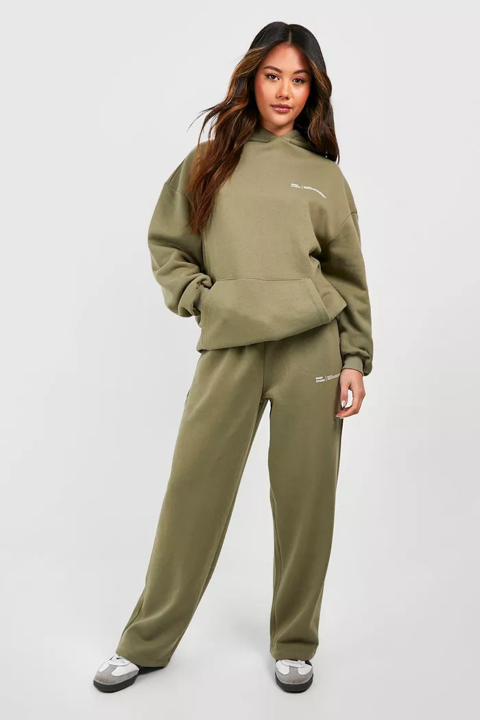 Dsgn Studio Text Printslogan Hooded Straight Leg Tracksuit | boohoo (US & Canada)
