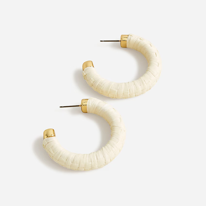 Raffia hoop earrings | J. Crew US