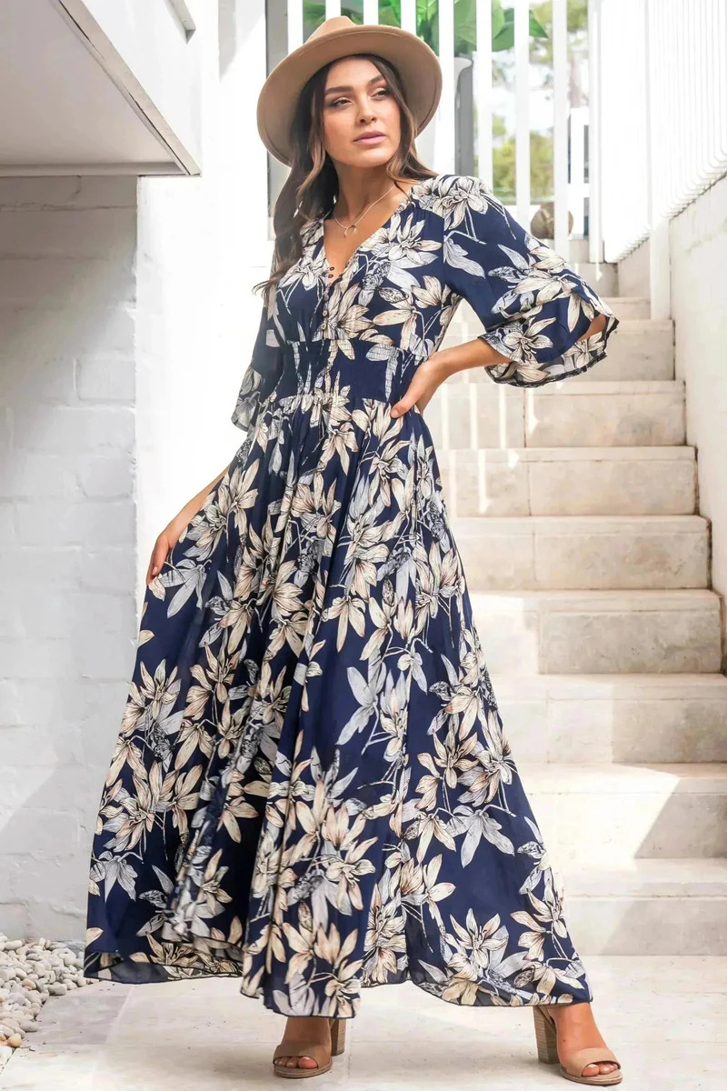Shop Exclusives: Frigg Maxi Dress - Navy | saltycrush.com | Salty Crush