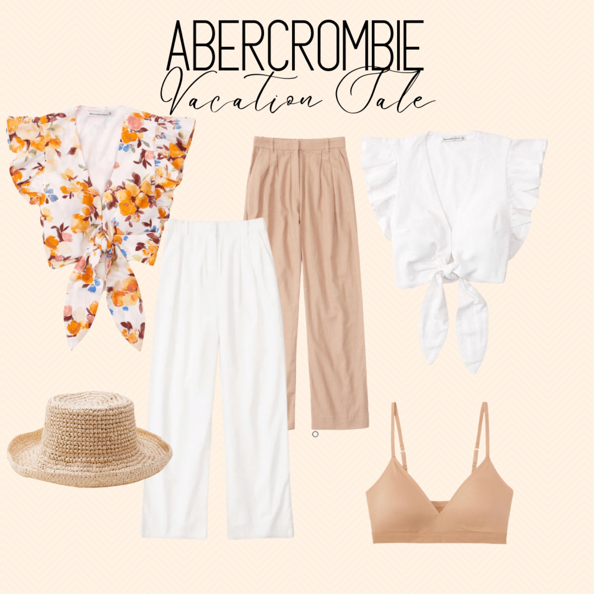 Vacation outfits. Sale. Vacation. Resort wear. Beach. Beachwear. Summer. Linen. Straw hat. Summer hat. Sun hat. Floral. Bralette. Neutral. Everyday. Vacay. Abercrombie. Abercrombie and fitch. A&f. Abercrombie sale. A&F sale. Abercrombie and Fitch sale. 

#LTKsalealert #LTKSale #LTKtravel