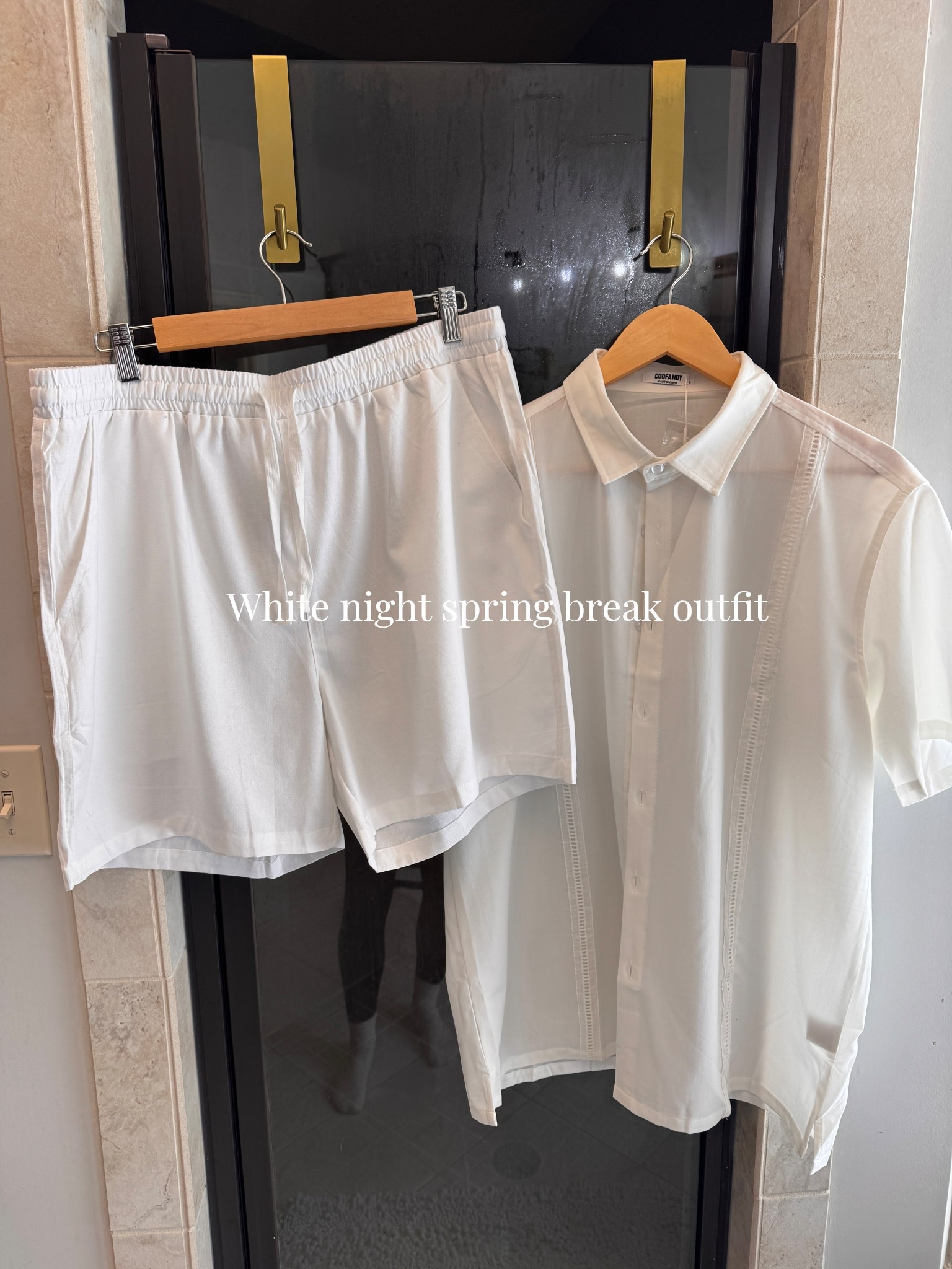 White shorts, white button down, casual white outfit for men 

#LTKMens