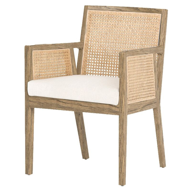Aimee Cane Arm Chair, Savile Flax | One Kings Lane