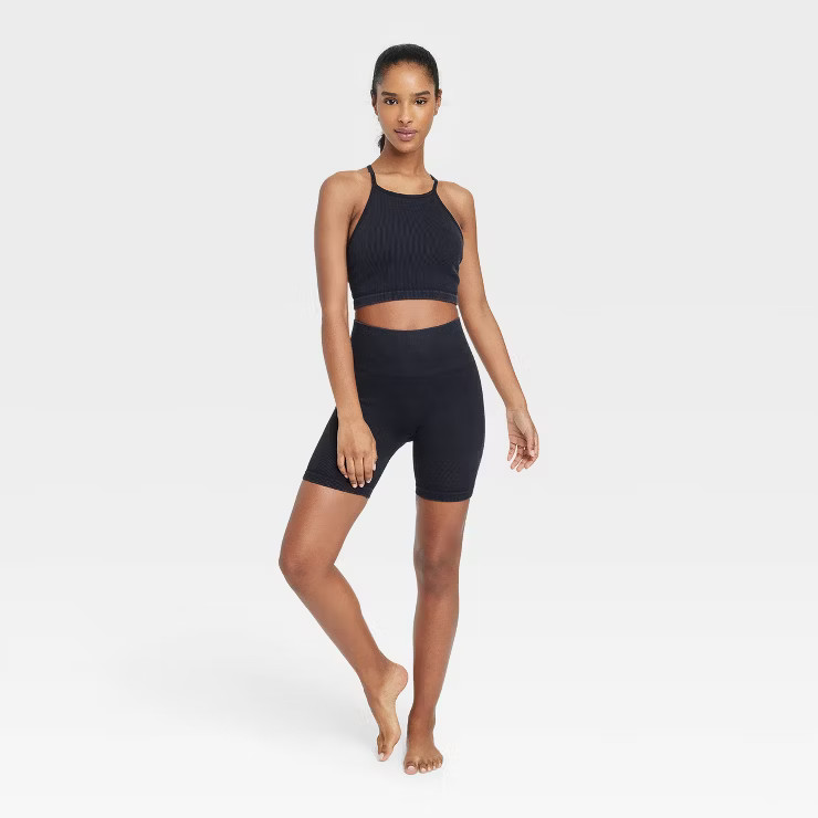 Women's High-Rise Ribbed Seamless Bike Shorts 7" - JoyLab™ | Target
