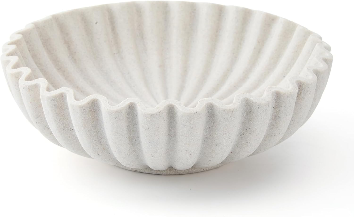 Large Decorative Bowl, Resin Fruit Bowl for Kitchen Counter, Scalloped Ruffle Entryway Bowl, 10 I... | Amazon (US)