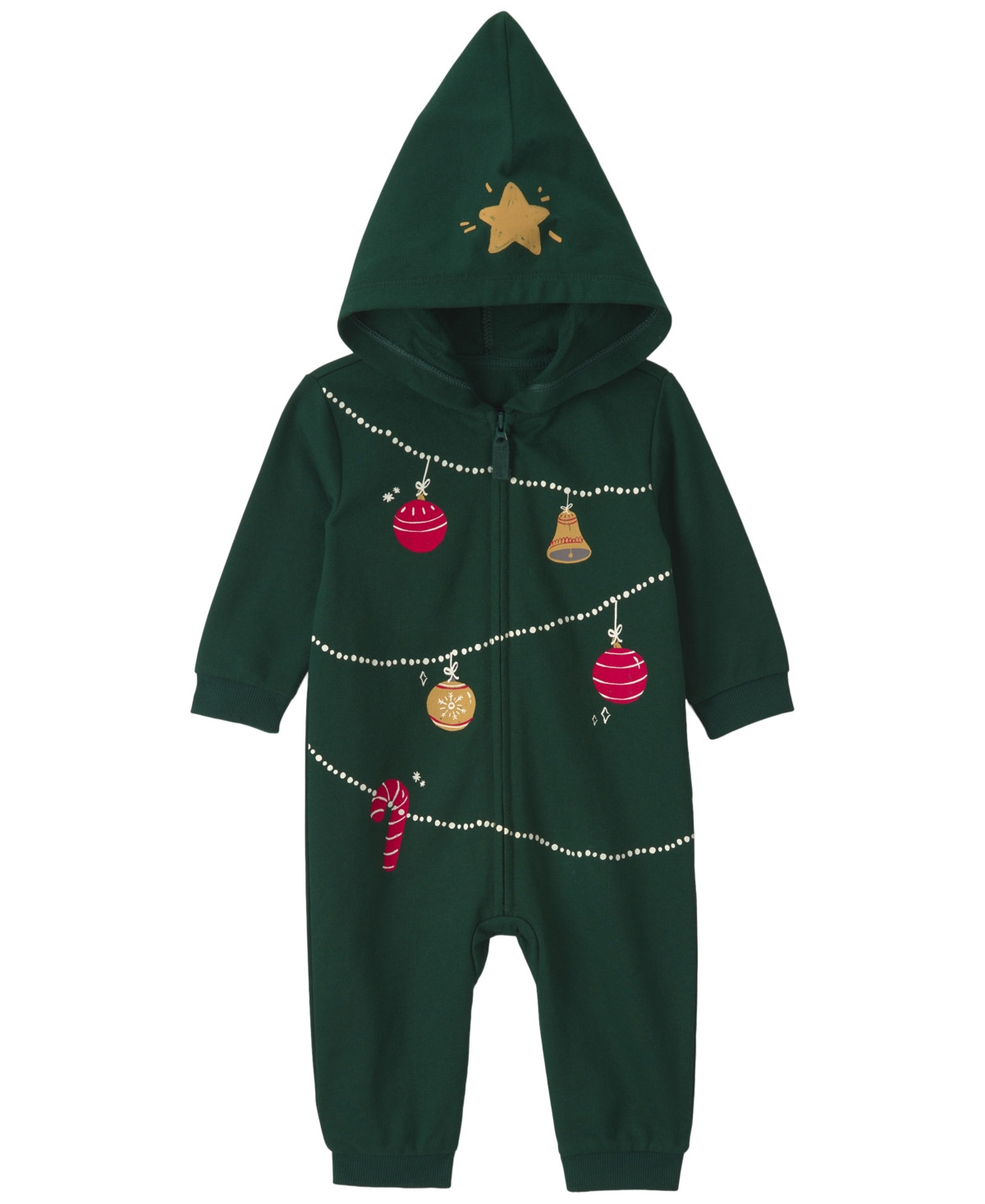 Carter's Baby Boys' and Baby Girls' Christmas Tree French Terry Jumpsuit - Green | Macy's