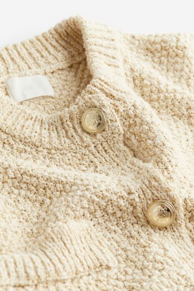 Glittery textured-knit cardigan - Light beige - Ladies | H&M GB | H&M (UK, MY, IN, SG, PH, TW, HK)