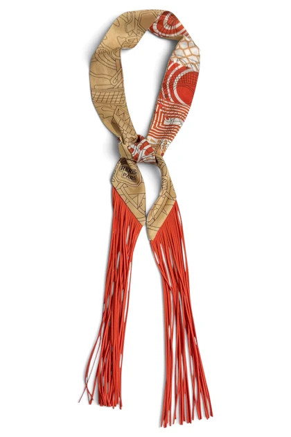 Colette Orange Twilly Fringe Scarf | The Willow Tree