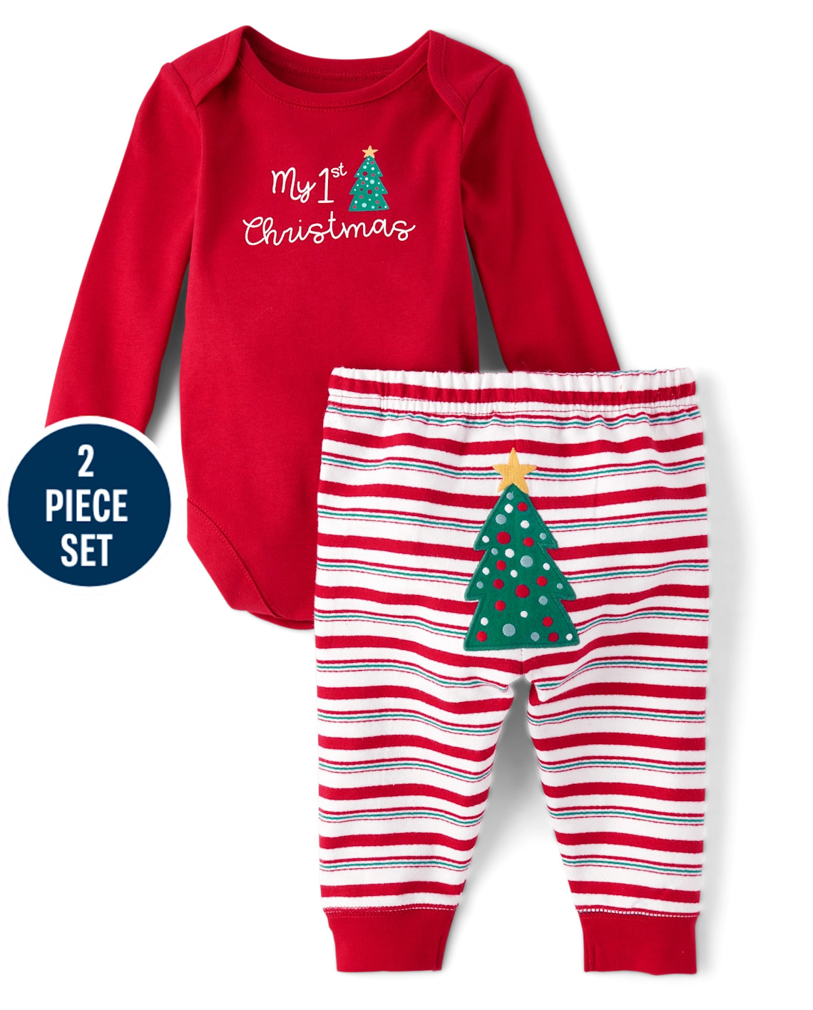 Unisex Baby First Christmas 2-Piece Playwear Set - red | The Children's Place