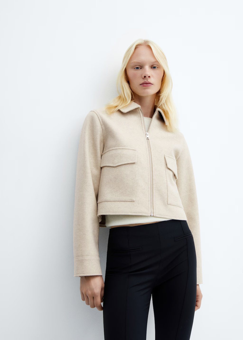 Jacket with zip pockets - Women | MANGO USA | Mango (US/MX/AU)