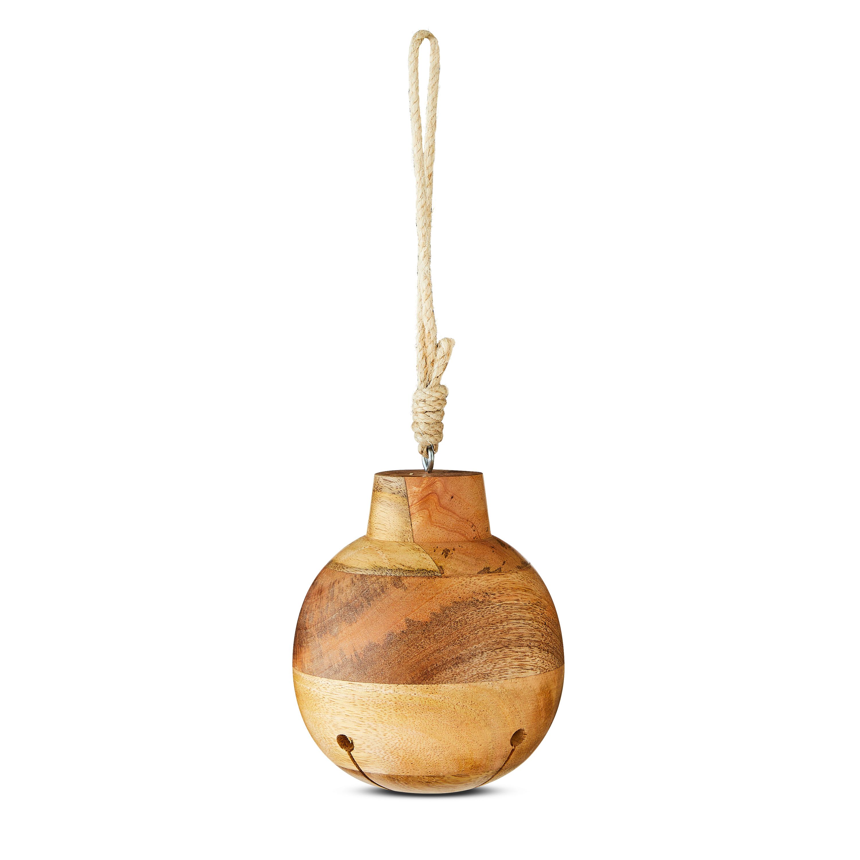 Wood Jingle Bell Christmas Hanging Décor in Natural Finish, 6 inch, by My Texas House | Walmart (US)