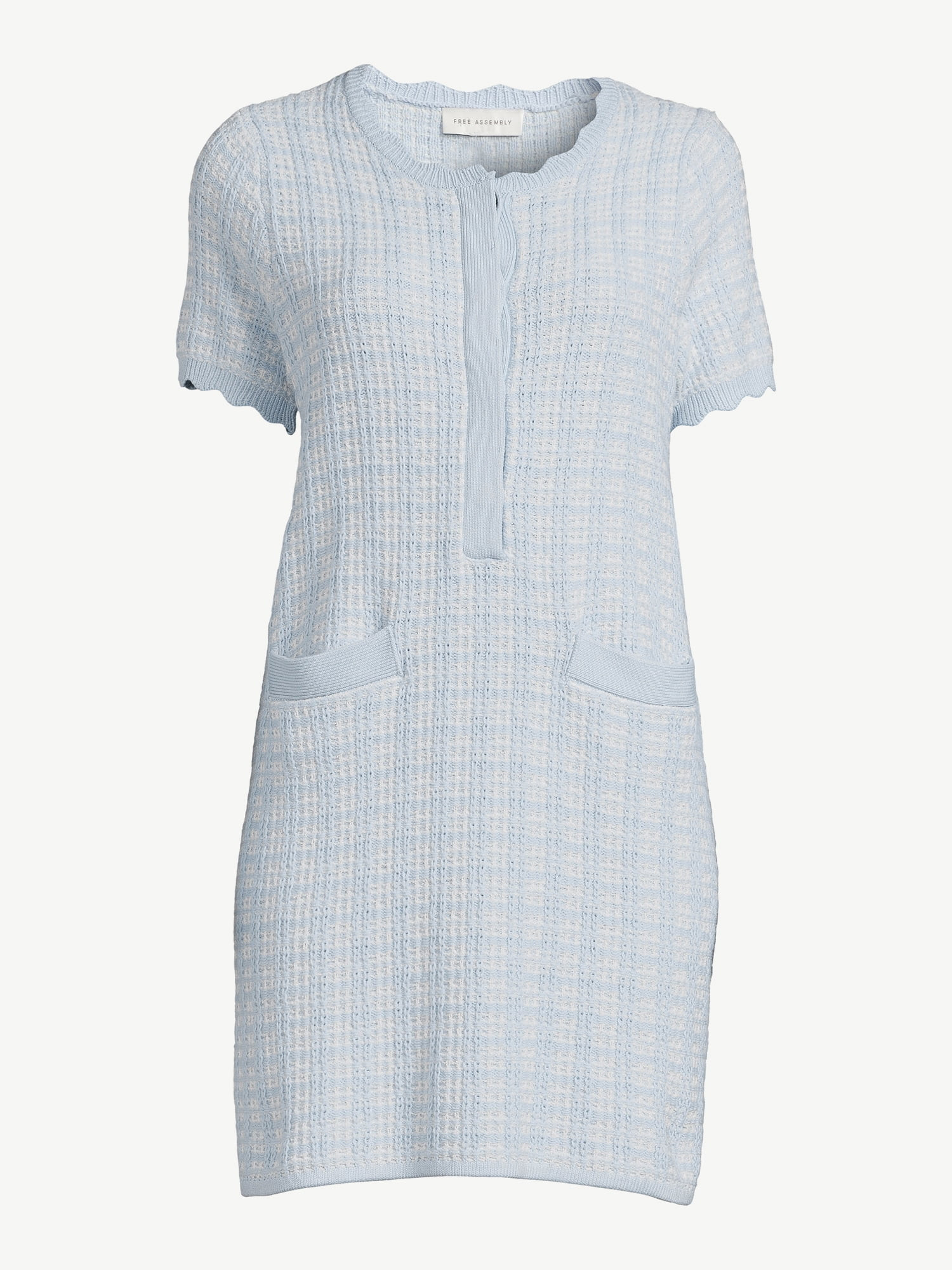 Free Assembly Women's Tweed Mini Sweater Dress with Short Sleeves - Walmart.com | Walmart (US)