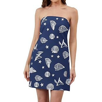TERIVEEK Women Strapless Tube Mini Dress Boho Floral Print Sleeveless Backless Short Dress Summer... | Amazon (US)