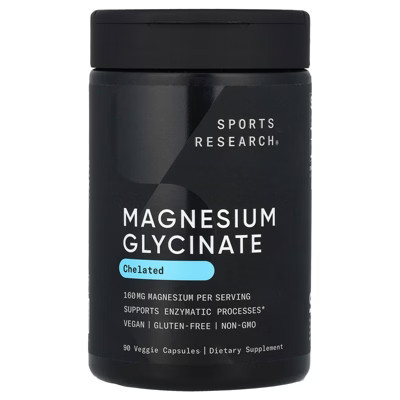 Sports Research Magnesium Glycinate, 90 Veggie Capsules (80 mg per Capsule) | Target