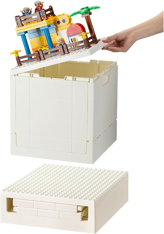 SHIMOYAMA Plastic Foldable Kid Storage Box, 25L Storage Toy Bins with Building Base for Duplo Bri... | Amazon (US)