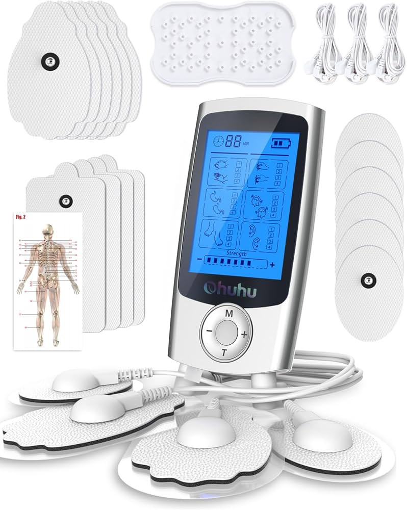 Ohuhu Tens Unit Muscle Stimulator: 24 Modes Rechargeable Tens Stimulator Machine-16 Pads Electric... | Amazon (US)