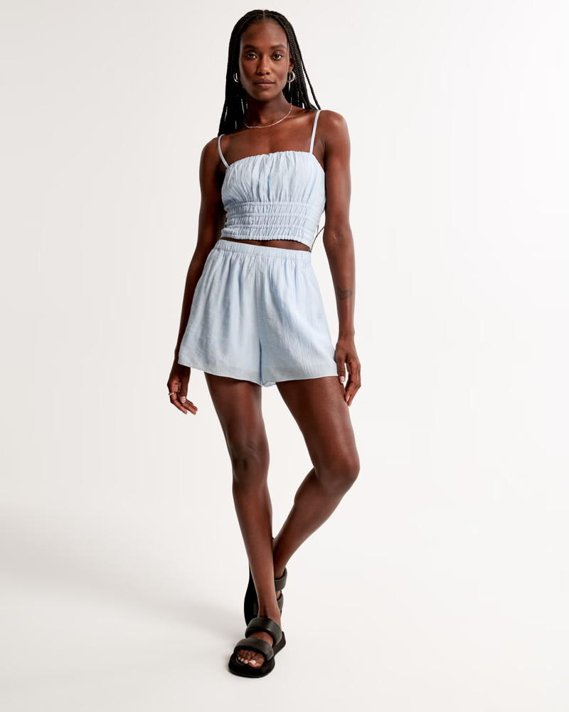 Crinkle Textured Pull-On Short | Abercrombie & Fitch (US)