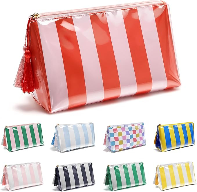 PVC Makeup Bag for Purse, Toiletry Bag for Women Travel, Waterproof Clear Makeup Bag for Purse Or... | Amazon (US)