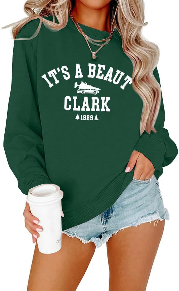 ASTANFY Christmas Sweatshirts Women It's a Beaut Clark Sweatshirt Funny Christmas Tree Pullover L... | Amazon (US)