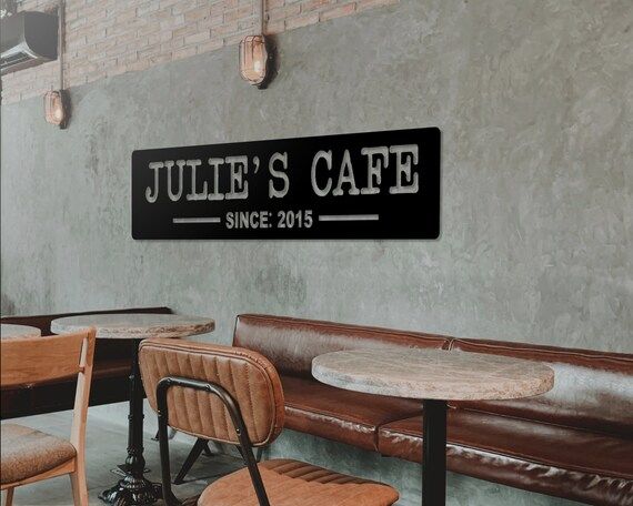 Personalized Cafe Sign,  Restaurant name sign, Custom Metal Cafe Sign, Cafe Decor, Decorative Res... | Etsy (US)