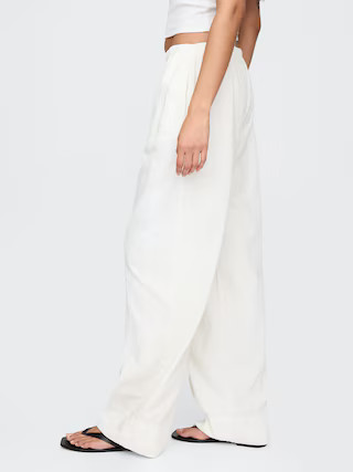 Linen-Blend Easy Wide-Hem Pants | Gap (US)