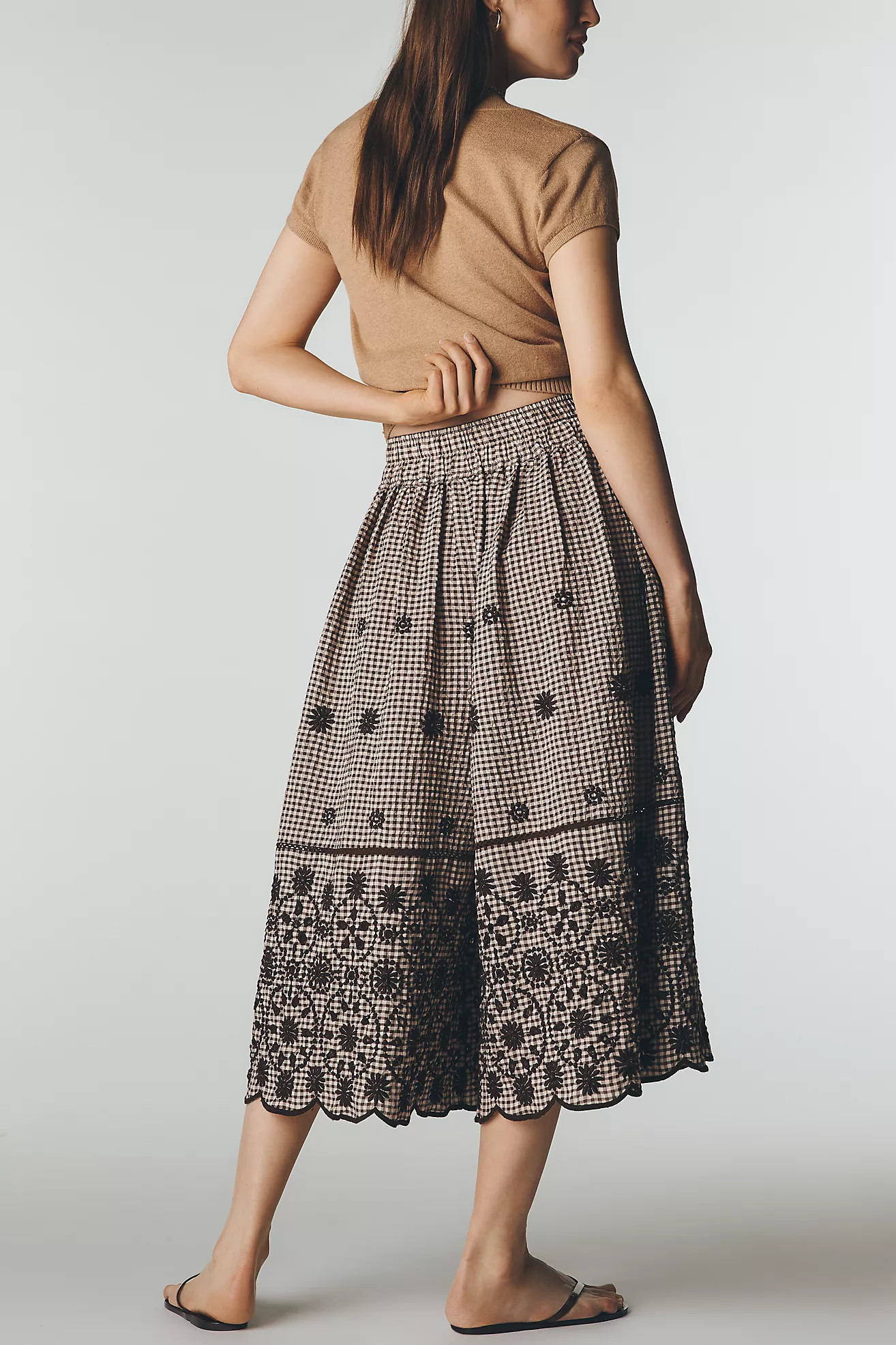 Maeve Skirty Embroidered Culotte Pants | Anthropologie (US)