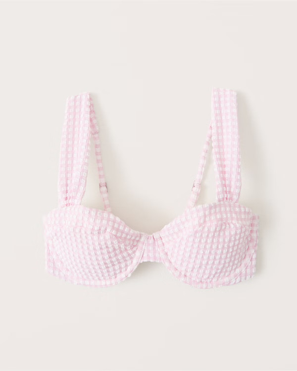Wide Strap Pleated Underwire Bikini Top | Abercrombie & Fitch (US)