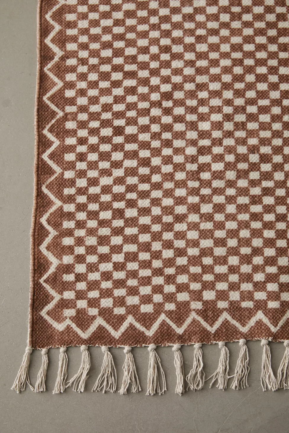 Brushed Checkerboard Rug | Urban Outfitters (US and RoW)