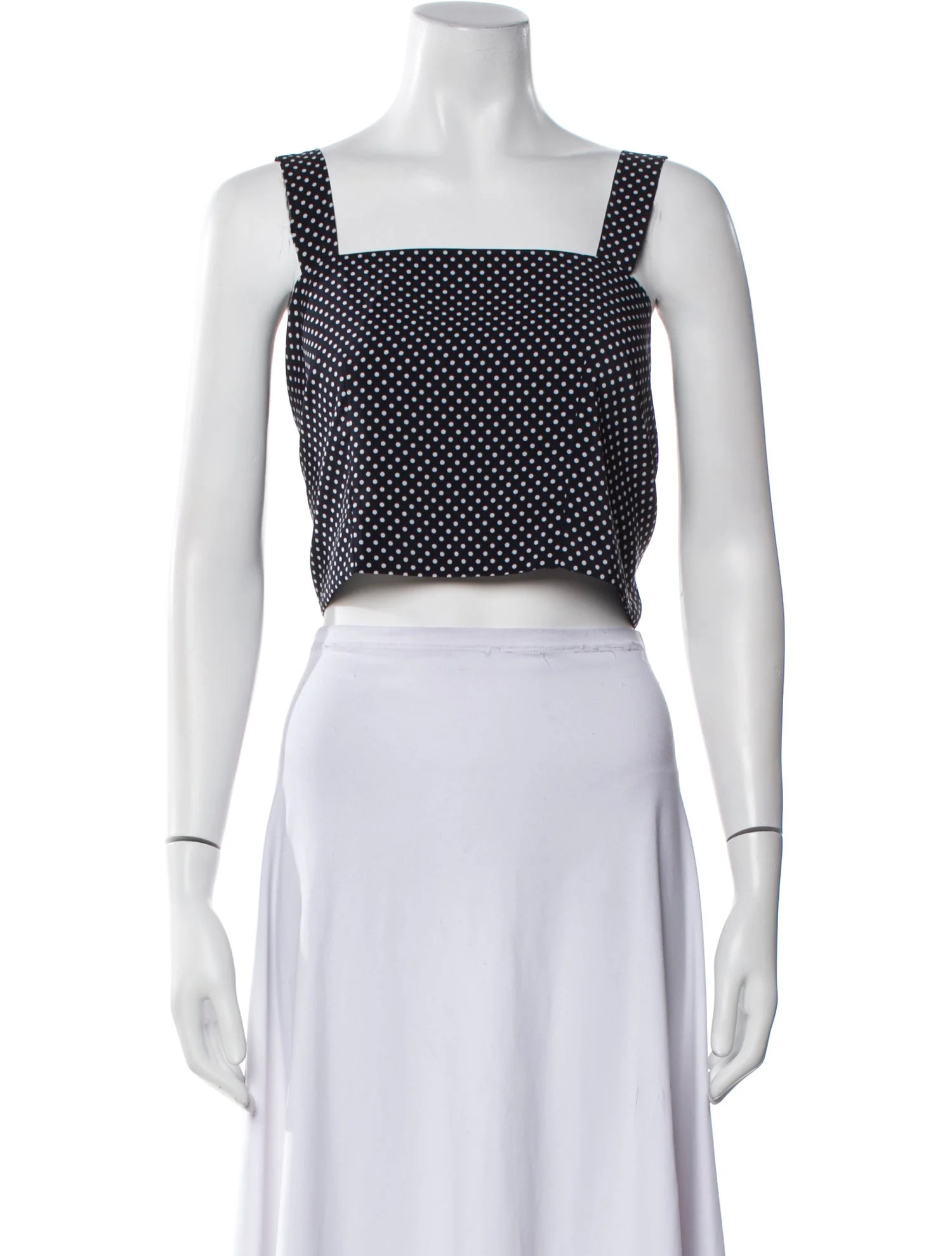 Polka Dot Print Square Neckline Crop Top | The RealReal