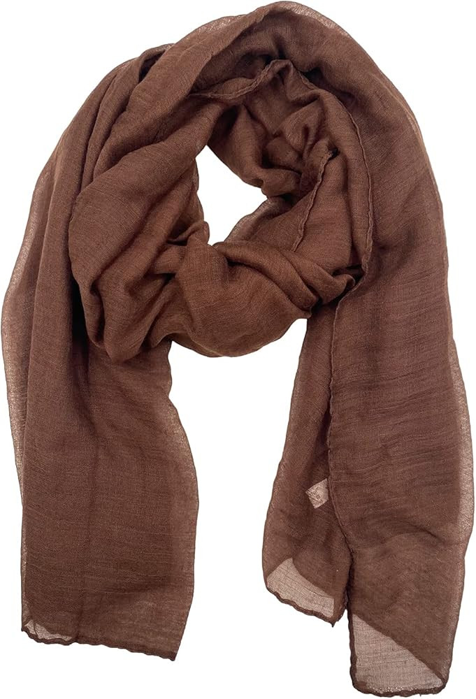 woogwin Women's Cotton Scarves Lady Light Soft Fashion Solid Scarf Wrap Shawl | Amazon (US)