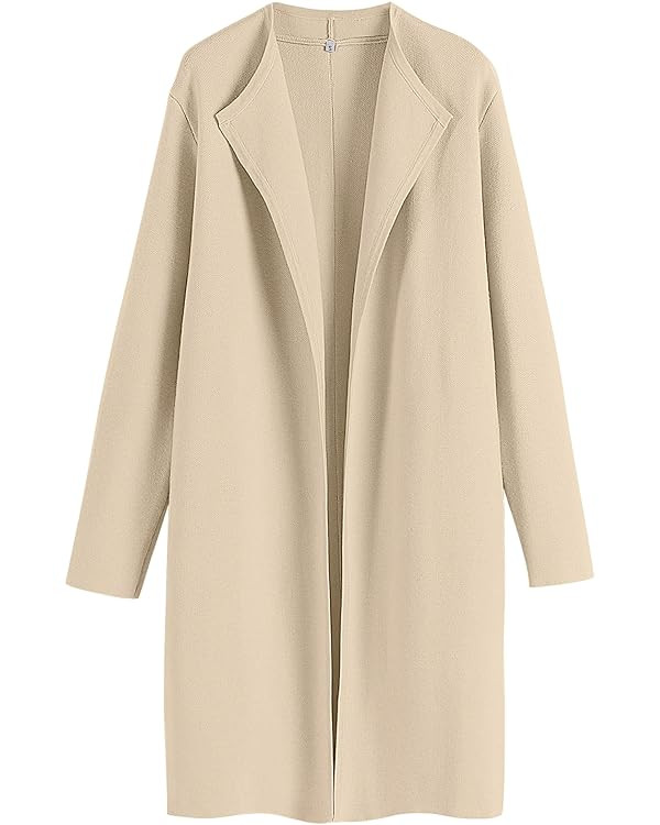 ANRABESS Women's Casual Long Sleeve Classy Draped Open Front Jackets Long Knitted Cardigan Sweate... | Amazon (US)