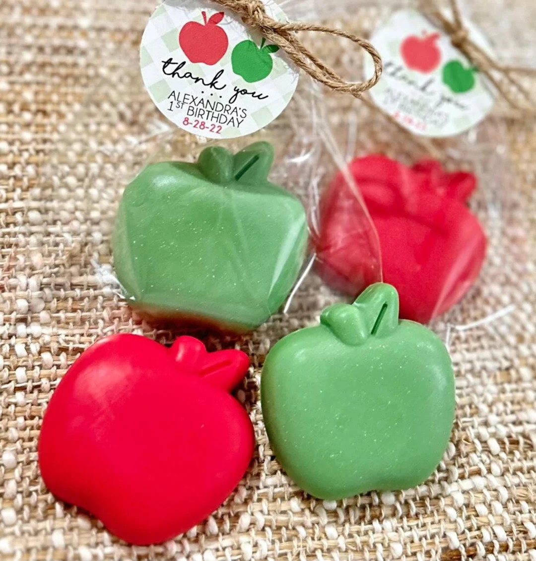 Apple Soap Favors Teacher's Day Gift, Fruit Birthday Party Decorations, Kids Girl Boy Birthday Gi... | Etsy (US)