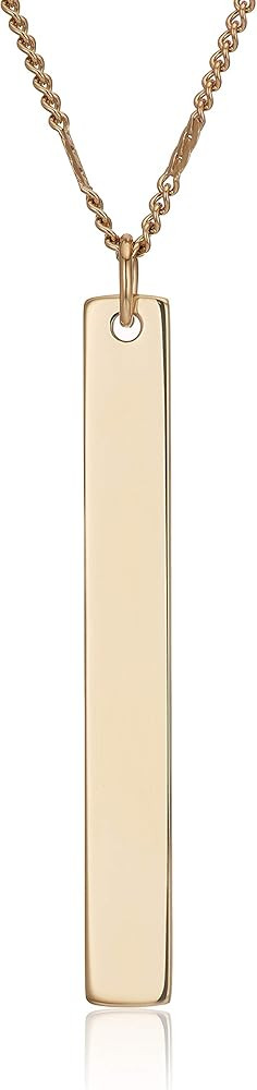 Women's Plated Stainless Steel Engravable Personalized Gift Pendant Chain Necklace | Amazon (US)