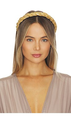 Lele Sadoughi Juliet Pleated Headband in Gold from Revolve.com | Revolve Clothing (Global)