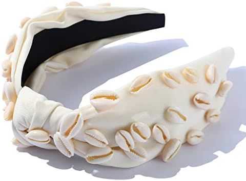 Amazon.com : Knotted Shell Headband Natural Knot Hairband Embellished Fashion Holiday Spring Summ... | Amazon (US)