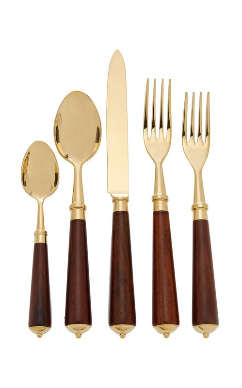 Julia Gold-Plated Rosewood Flatware Set | Moda Operandi Global