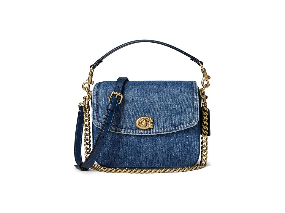 COACH Cassie Crossbody Bag 19 Shoulder Women's Handbags Deep Blue, Cotton/Denim/Leather | Zappos