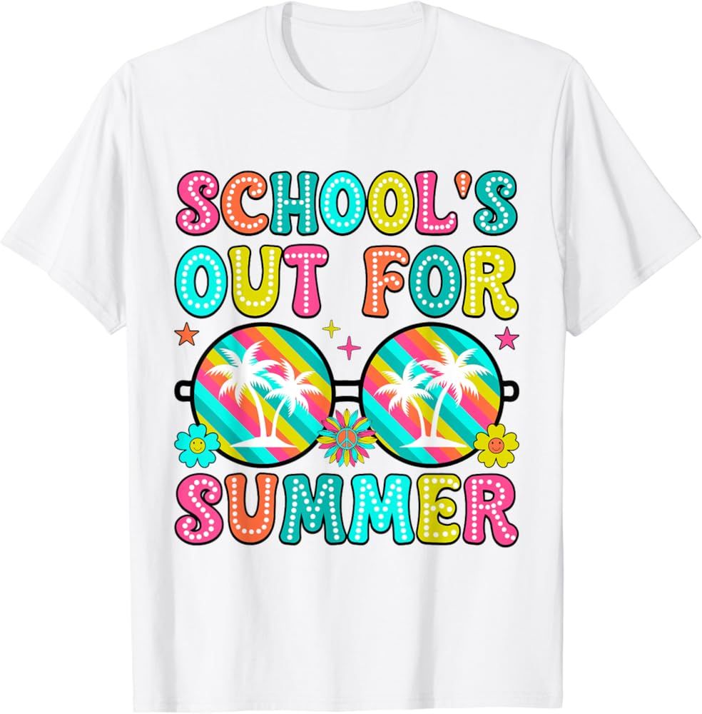 Last Day Of School Graduation Groovy Schools Out For Summer T-Shirt | Amazon (US)