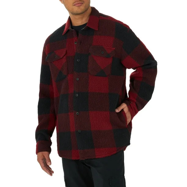 Wrangler Men's Wooly Fleece Heavyweight Shirt Jacket - Walmart.com | Walmart (US)