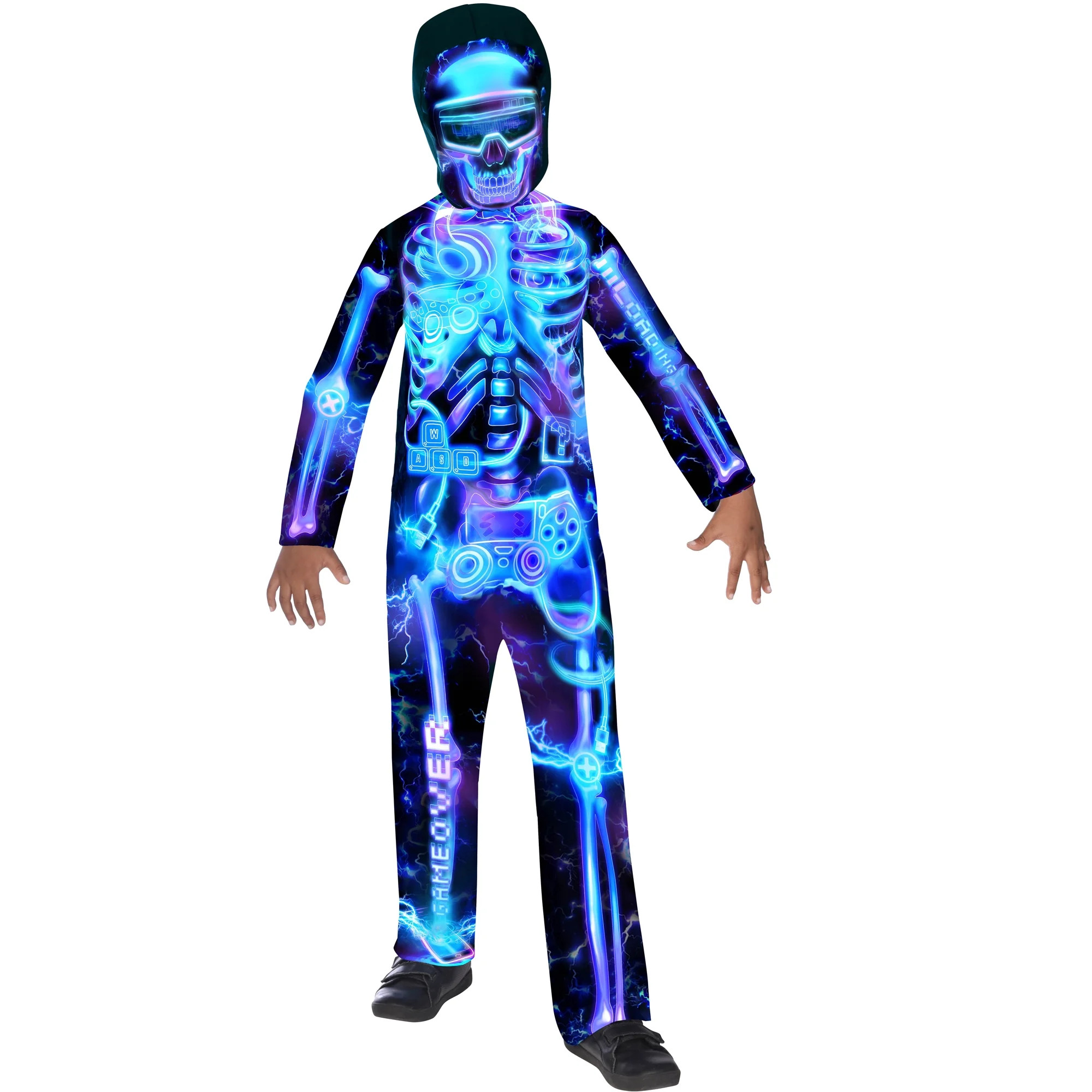 Skeleton Gamer Halloween Costume for Children, Boys Size S (6/7), by Way to Celebrate | Walmart (US)