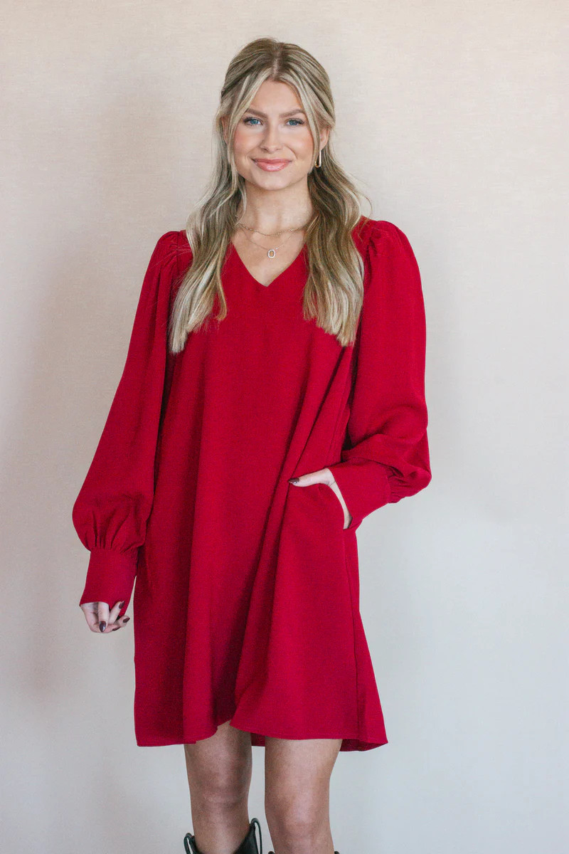 Hidden Romance Wine Long Sleeve Dress | Apricot Lane Boutique