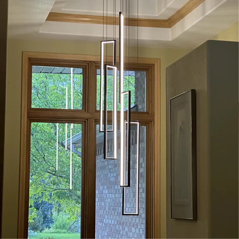 Savea 5-Light Chandelier Long High Ceiling Cluster Pendant for Hallway Staircase Remote Dimmable | Wayfair North America