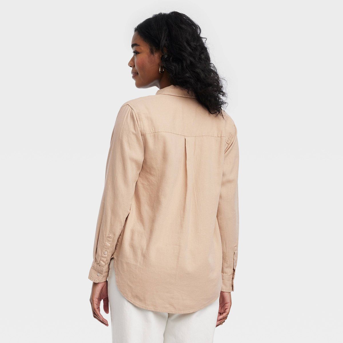 Women's Linen Long Sleeve Collared Button-Down Shirt - Universal Thread™ | Target