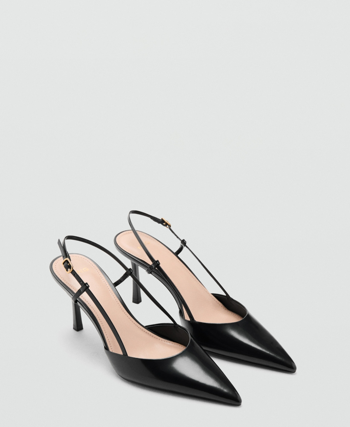 Mango Women's Pointed-Toe Leather Heeled Shoes - Black | Macy's