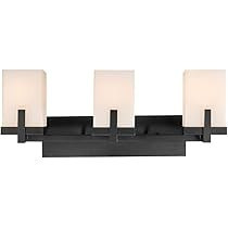 Globe Electric Helena 51246 3 Vanity Light, Dark Bronze, Square Off-White Frosted Glass Shades | Amazon (US)