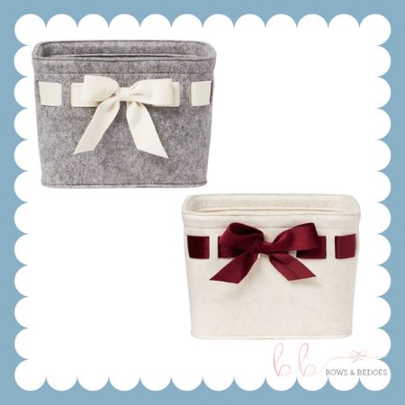 The cutest felt baskets with bow. Perfect for gift giving or for storing books and a throw blanket or in a closet. 

#LTKstyletip #LTKfindsunder50 #LTKhome