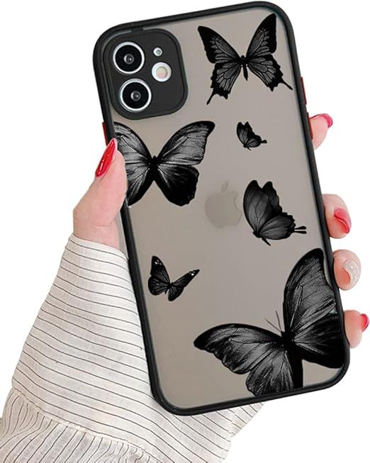 SUBESKING Black Matte Butterfly Case for iPhone 11 6.1 Inch,Soft TPU Bumper Translucent Matte Cas... | Amazon (US)