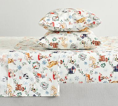 Christmas Dog Printed Sheet Set | Pottery Barn (US)