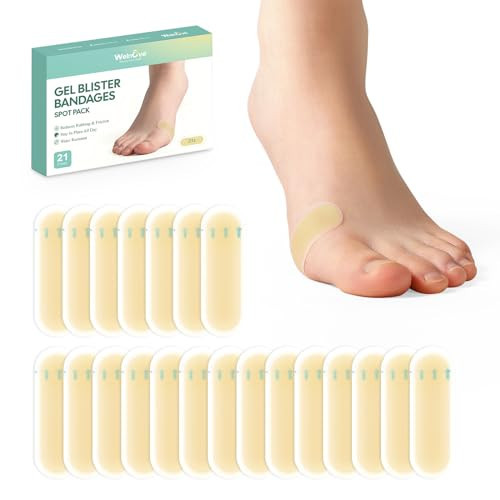 Gel Blister Hydrocolloid Bandages - Welnove 21ct Blister Cushions (Bunion Pack) - Blister Bandages for Heel, Toe & Foot - Blister Pads for Prevention & Recovery - Water Resistant | Amazon (US)