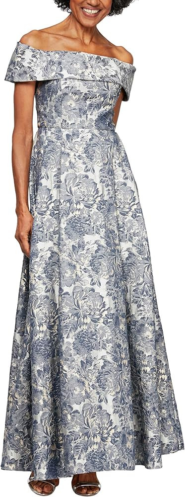 Alex Evenings Women's Long Printed Ballgown Dress | Amazon (US)