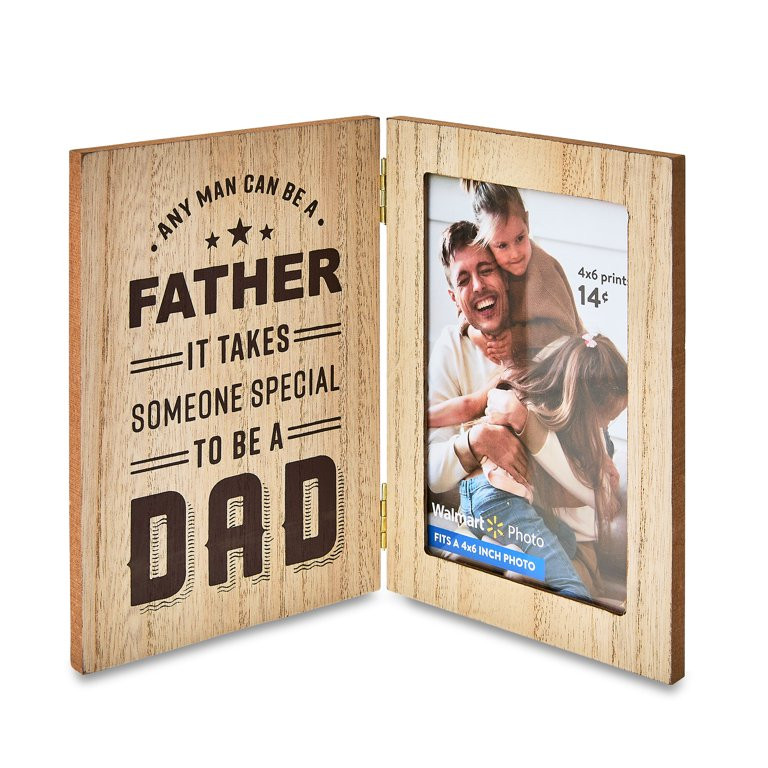 Father's Day 4" x 6" To Be a Dad Bi-Fold Picture Frame, by Way To Celebrate - Walmart.com | Walmart (US)